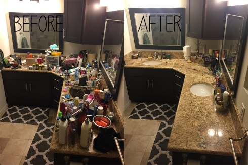 My mom use to love this technique when I was a teenager... However, it really does push me to clean because if I don't it looks like I am living in a murder site. 