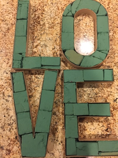Here is what the letters should look like with all the foam glued down.