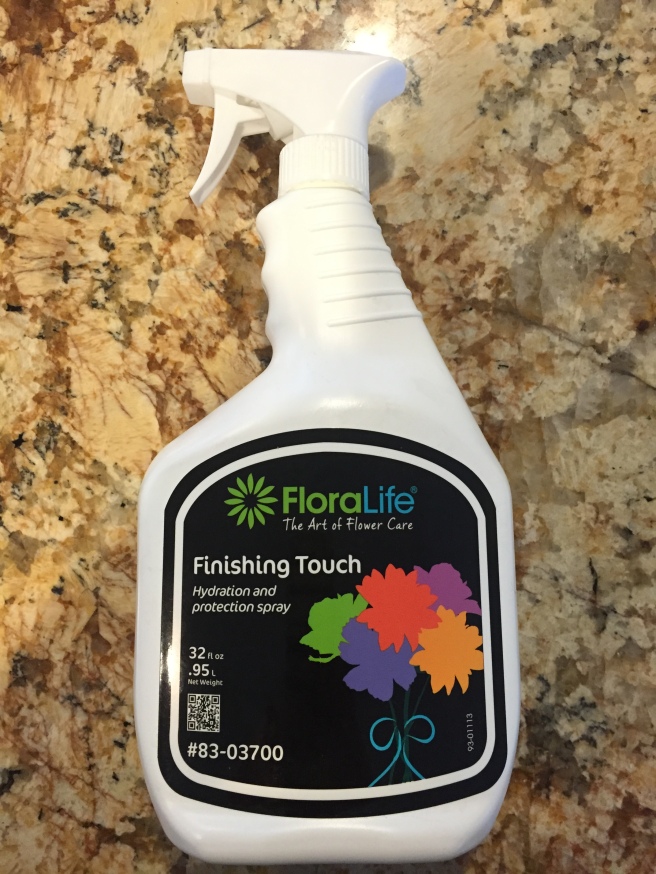 If you really want to ensure the longevity of your flowers, I highly recommend this product. It is used after the arrangement is complete. However, it is just as important to spray the flowers daily as it is to make sure the water is full. Flowers drink just as most from the top as they do from the bottom. After a few days it is a good idea to change the water as it starts to get cloudy. 